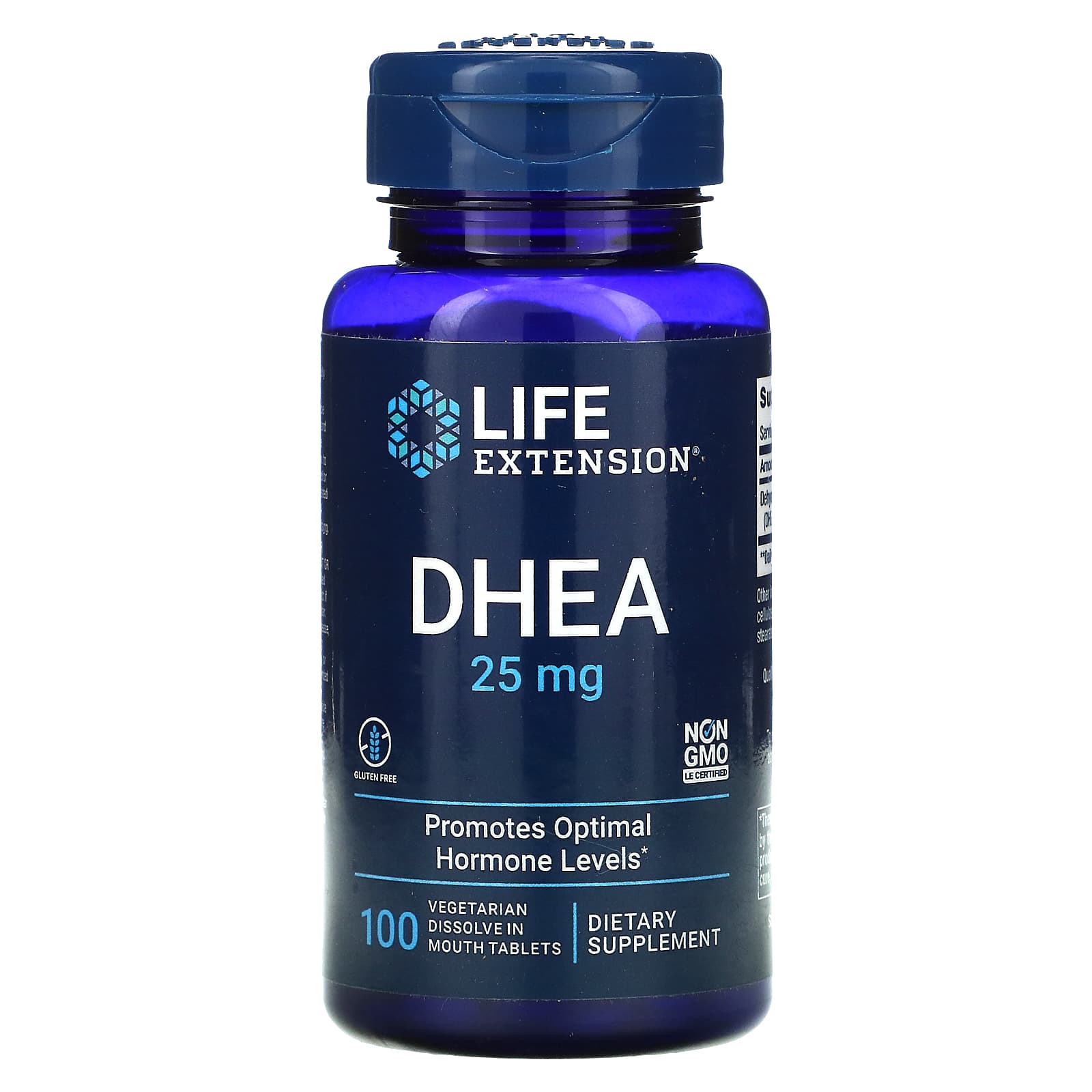 Life Extension, DHEA, 25 mg, 100 Tablets UPC 737870607106 | HiLife Vitamins